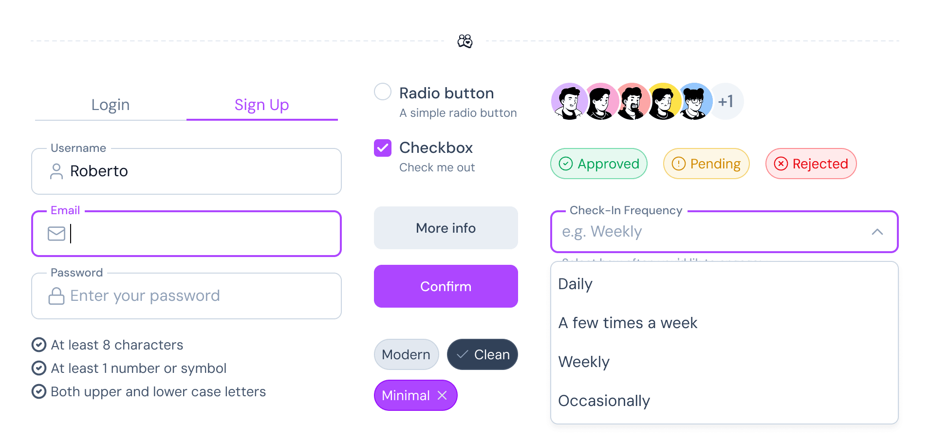 Overview of the Buddi UI design system in Figma